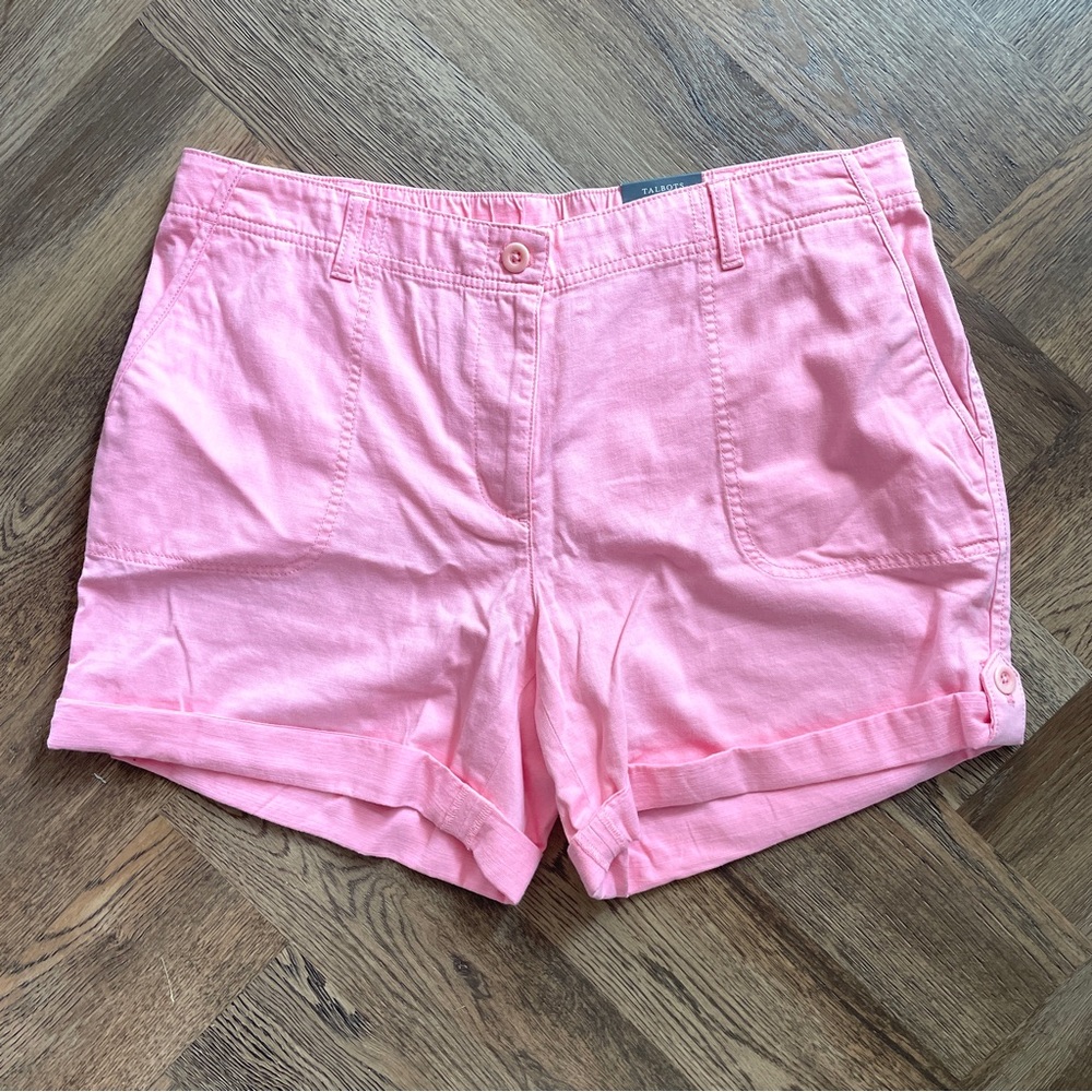NWT Talbots Pink Supersoft Cargo Shorts Casual Style 14W